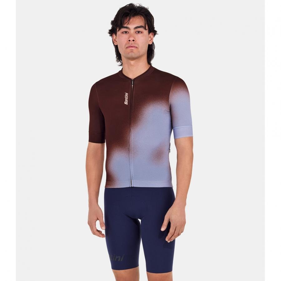 Santini Spot Jersey-Brown/Blue - D Byk Store