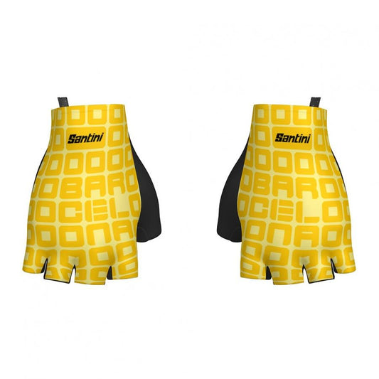 Santini TDF Grand Depart Barcelone Gloves-Yellow - D Byk Store