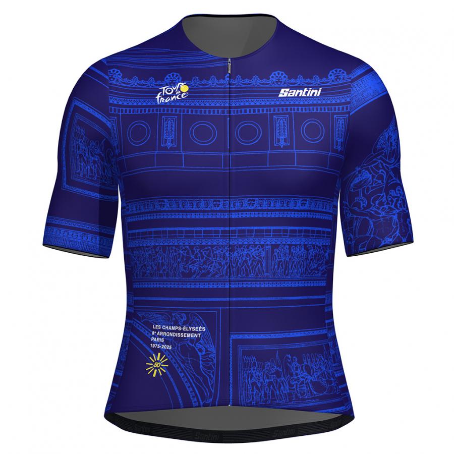 Santini Tour De France Arrivee Arc De Triomphe Unisex Jersey-Marine Blue - D Byk Store