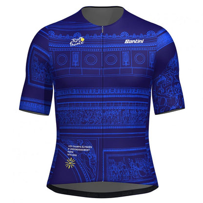 Santini Tour De France Arrivee Arc De Triomphe Unisex Jersey-Marine Blue - D Byk Store