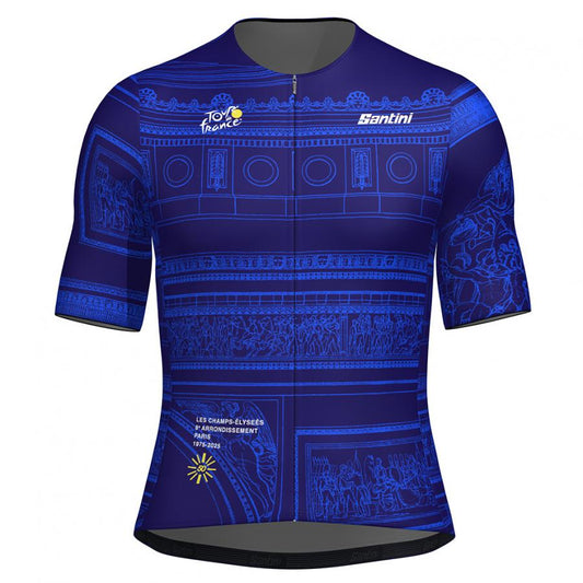 Santini Tour De France Arrivee Arc De Triomphe Unisex Jersey-Marine Blue - D Byk Store