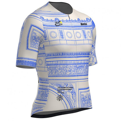 Santini Tour De France Arrivee Arc De Triomphe Unisex Jersey-White - D Byk Store