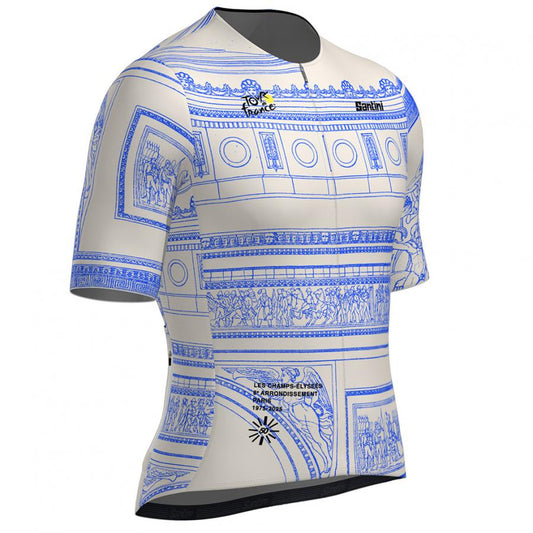 Santini Tour De France Arrivee Arc De Triomphe Unisex Jersey-White - D Byk Store