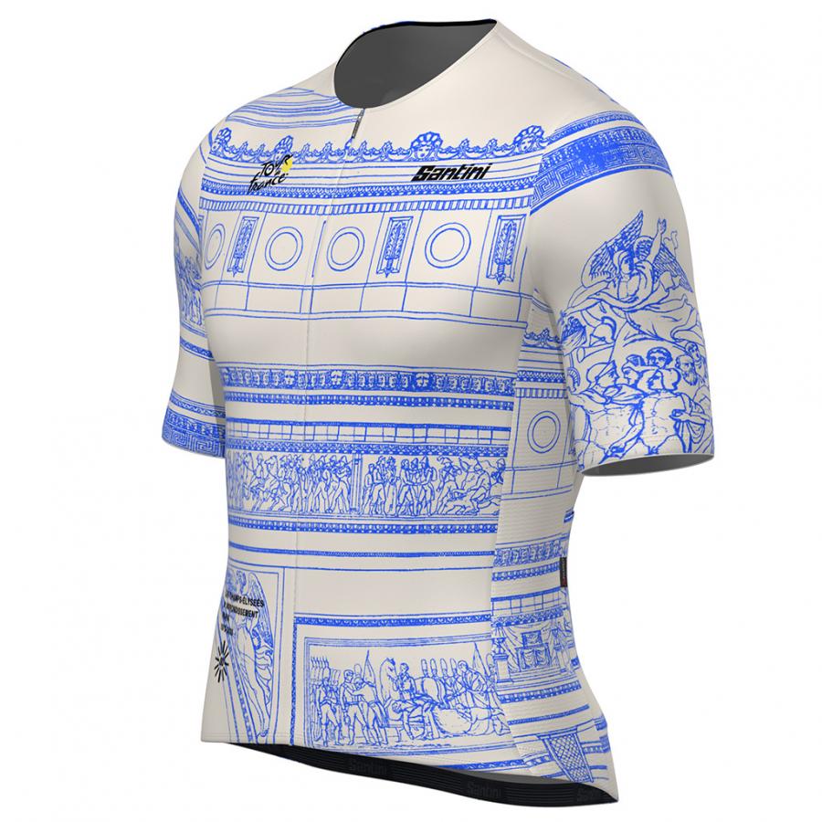 Santini Tour De France Arrivee Arc De Triomphe Unisex Jersey-White - D Byk Store