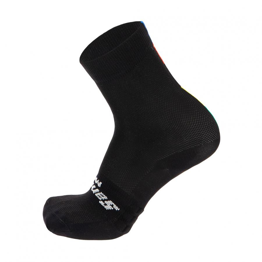 Santini UCI Official Rainbow Socks-Black - D Byk Store