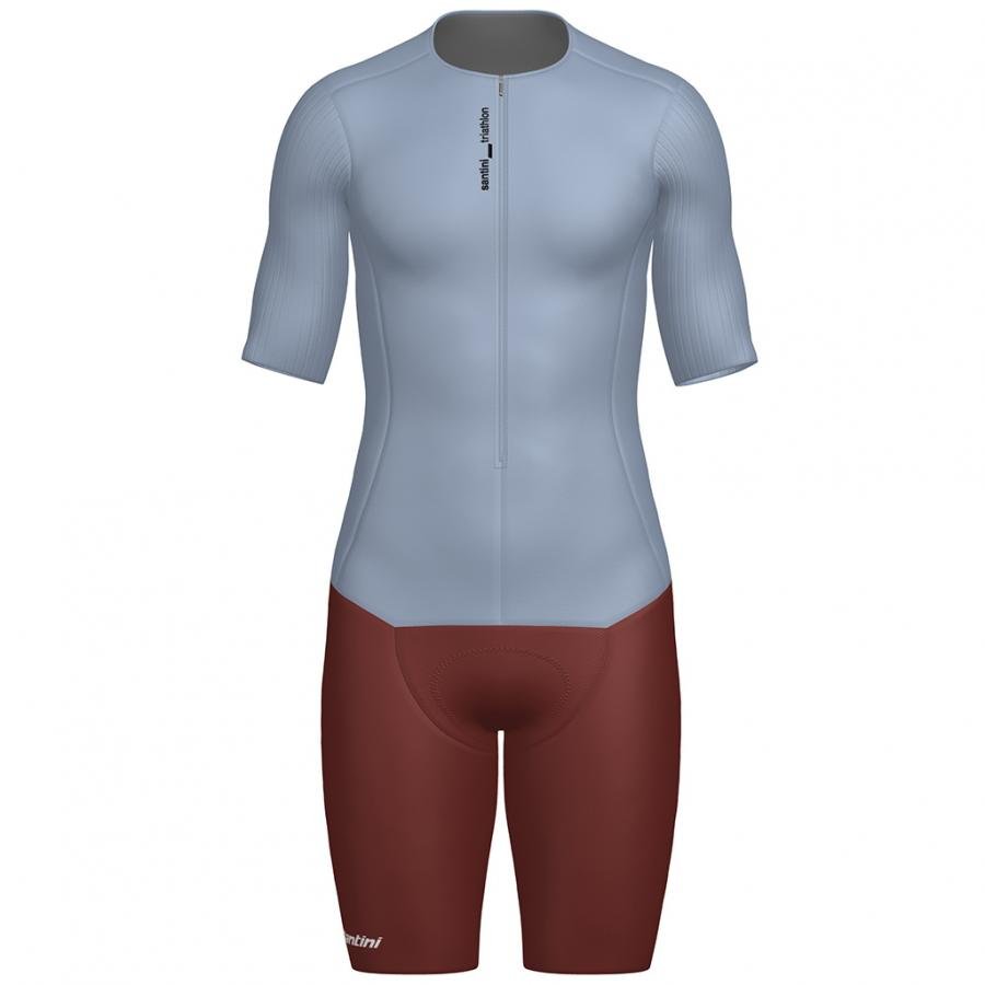 Santini Viper Long Distance Trisuit (Short Sleeve)-Light Blue - D Byk Store