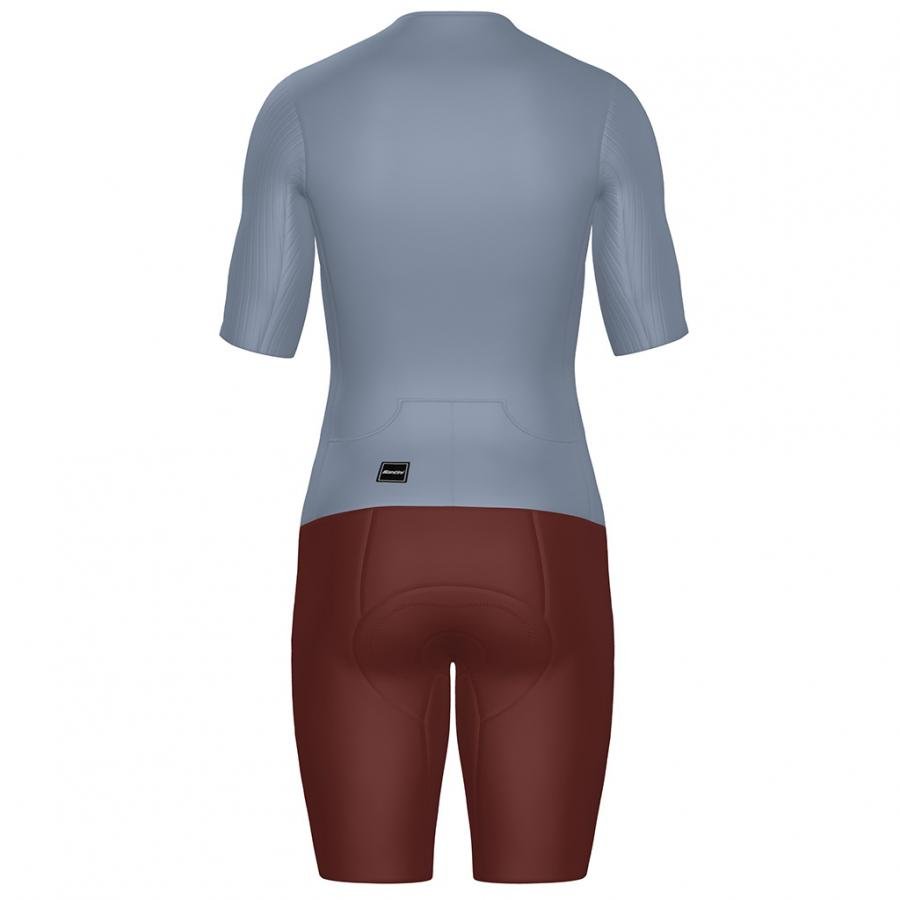 Santini Viper Long Distance Trisuit (Short Sleeve)-Light Blue - D Byk Store