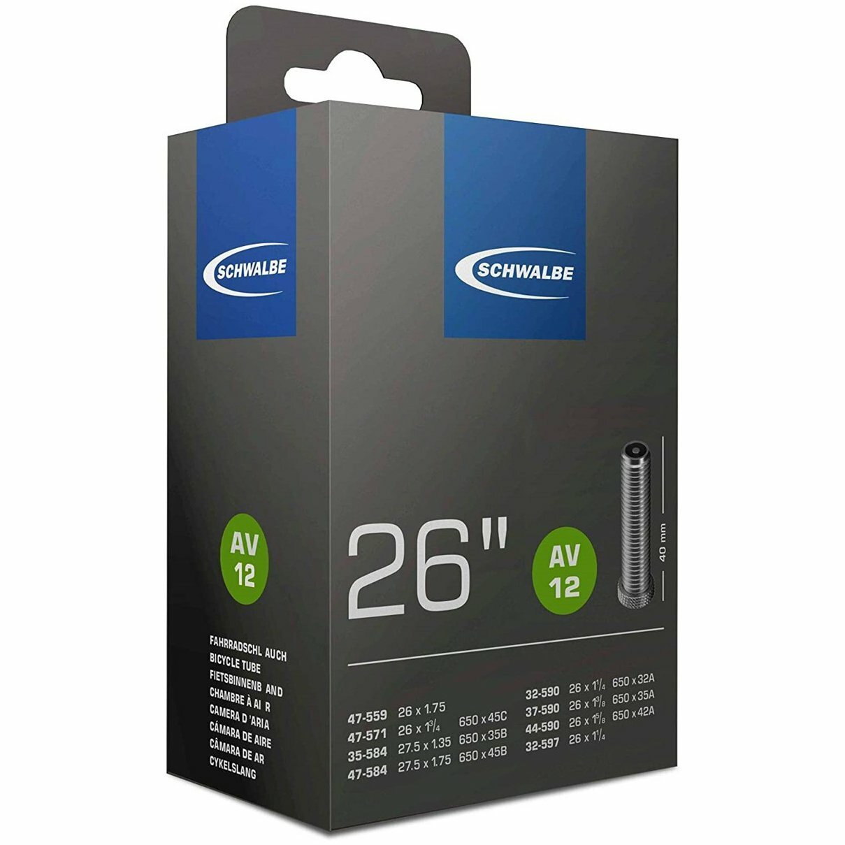 Schwalbe Tube AV 12 26/27.5 Schrader Valve - D Byk Store
