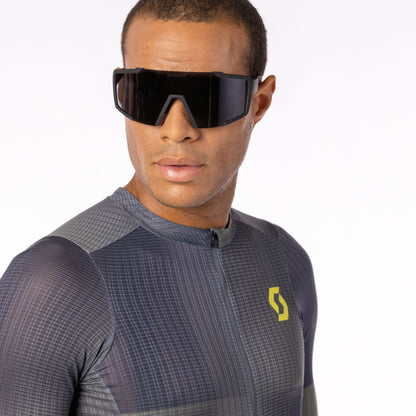 Scott Shield Race - ready Cycling Sunglasses - Marble Black/Teak Chrome - D Byk Store