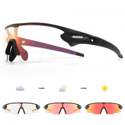 SCVCN S2 Coloured Photochromic Sunglasses-Red/Black - D Byk Store