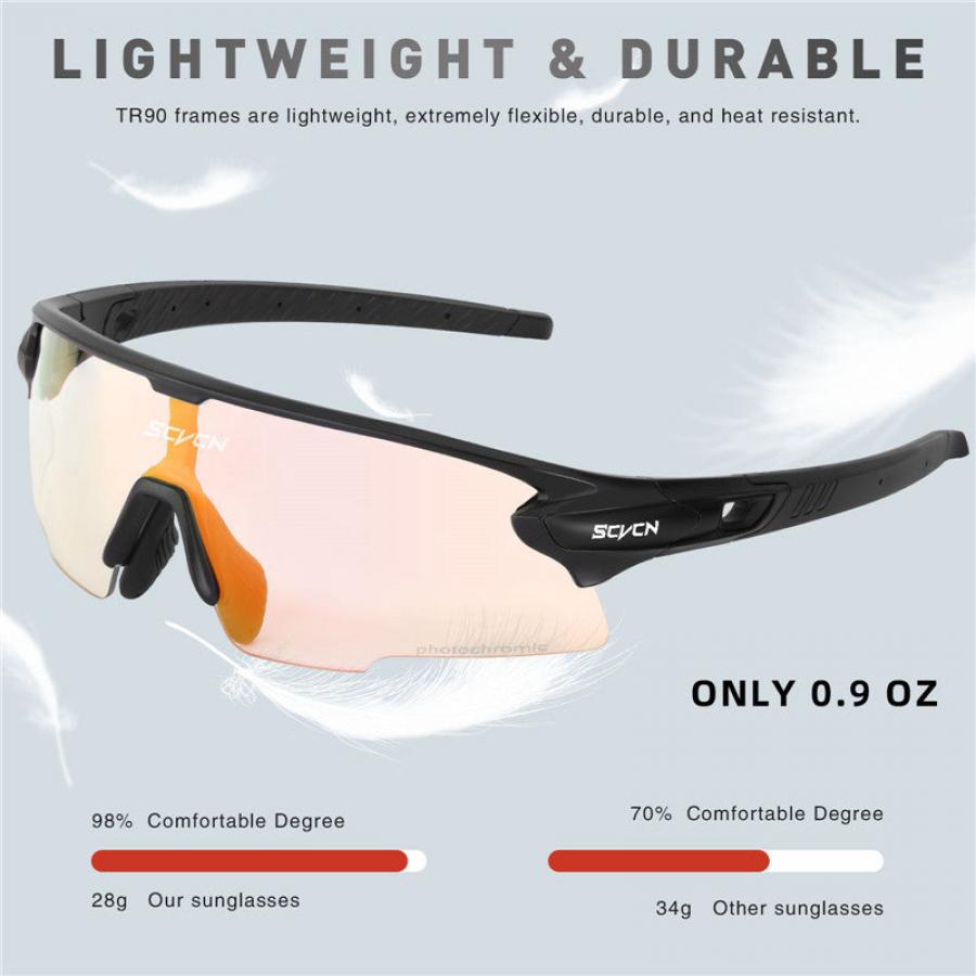 SCVCN S2 Coloured Photochromic Sunglasses-Red/Black - D Byk Store