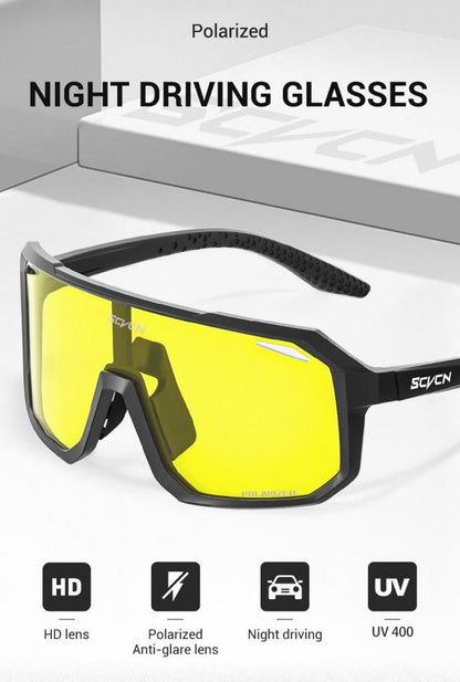 SCVCN S62 Night Vision Yellow Polarized Glasses - Black - D Byk Store