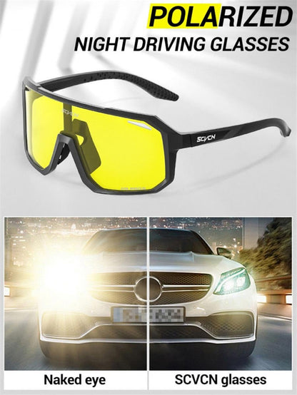 SCVCN S62 Night Vision Yellow Polarized Glasses - Black - D Byk Store