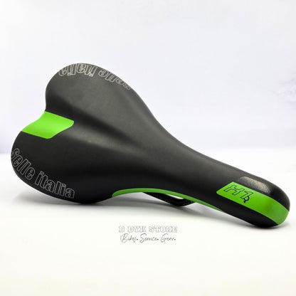 Selle Italia X1 Lady Flow FEC Alloy Saddle - Black/Green - D Byk Store