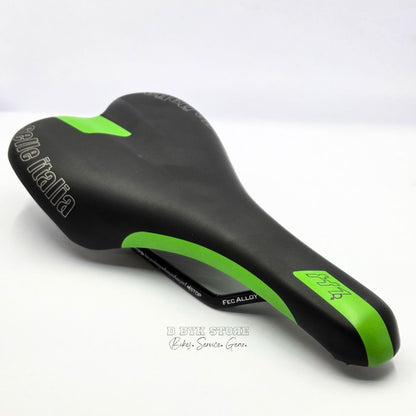 Selle Italia X1 Lady Flow FEC Alloy Saddle - Black/Green - D Byk Store