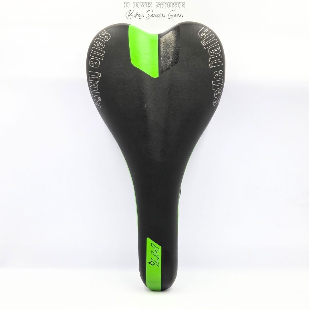 Selle Italia X1 Lady Flow FEC Alloy Saddle - Black/Green - D Byk Store
