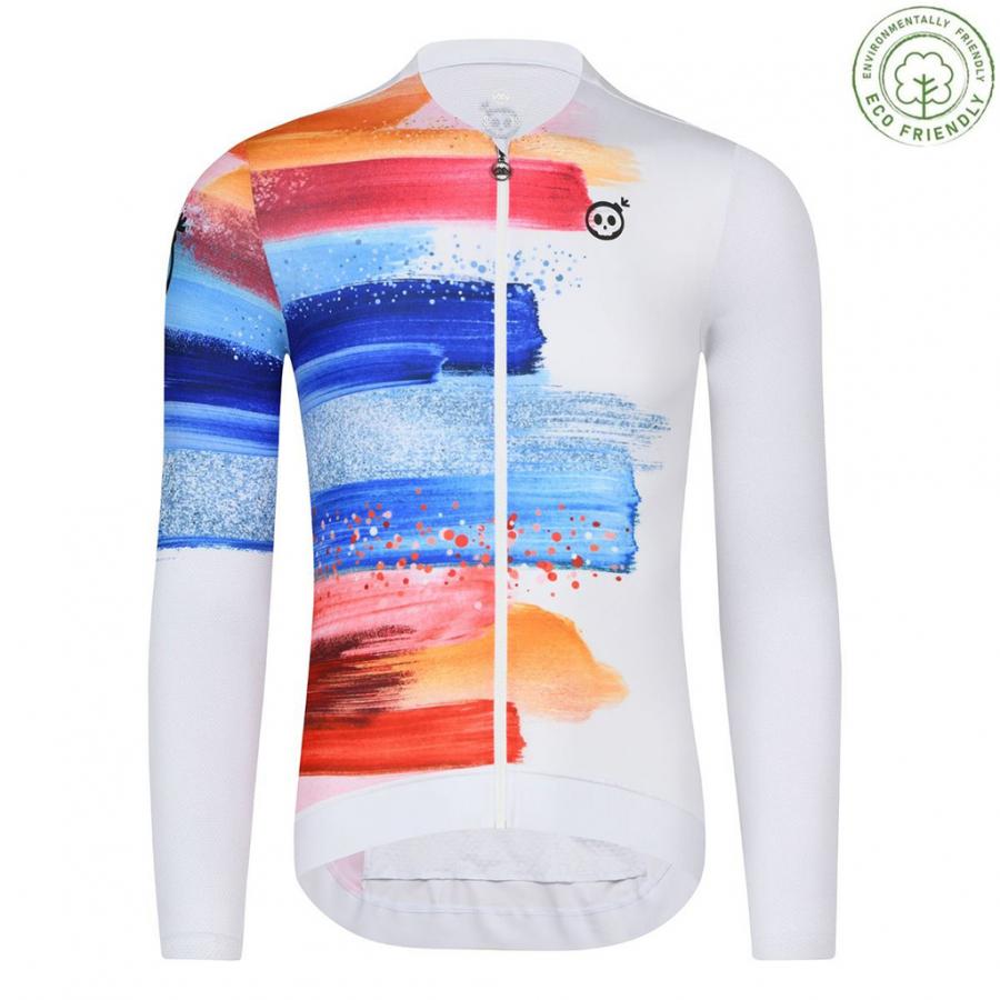 Skull Monton Paint Brush Long Sleeve Jersey-White - D Byk Store