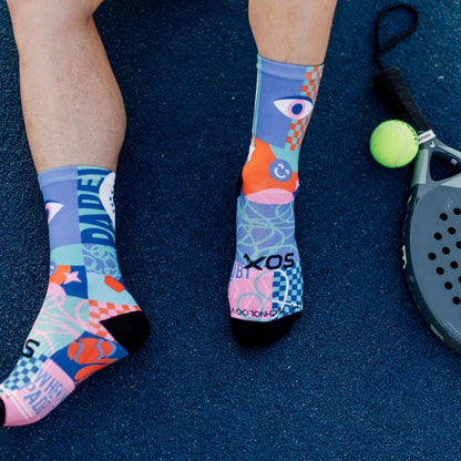 Sox Blocks Pink Padel Crew Socks - D Byk Store
