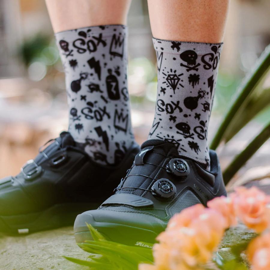 Sox Doodle Grey Casual Crew Socks - D Byk Store