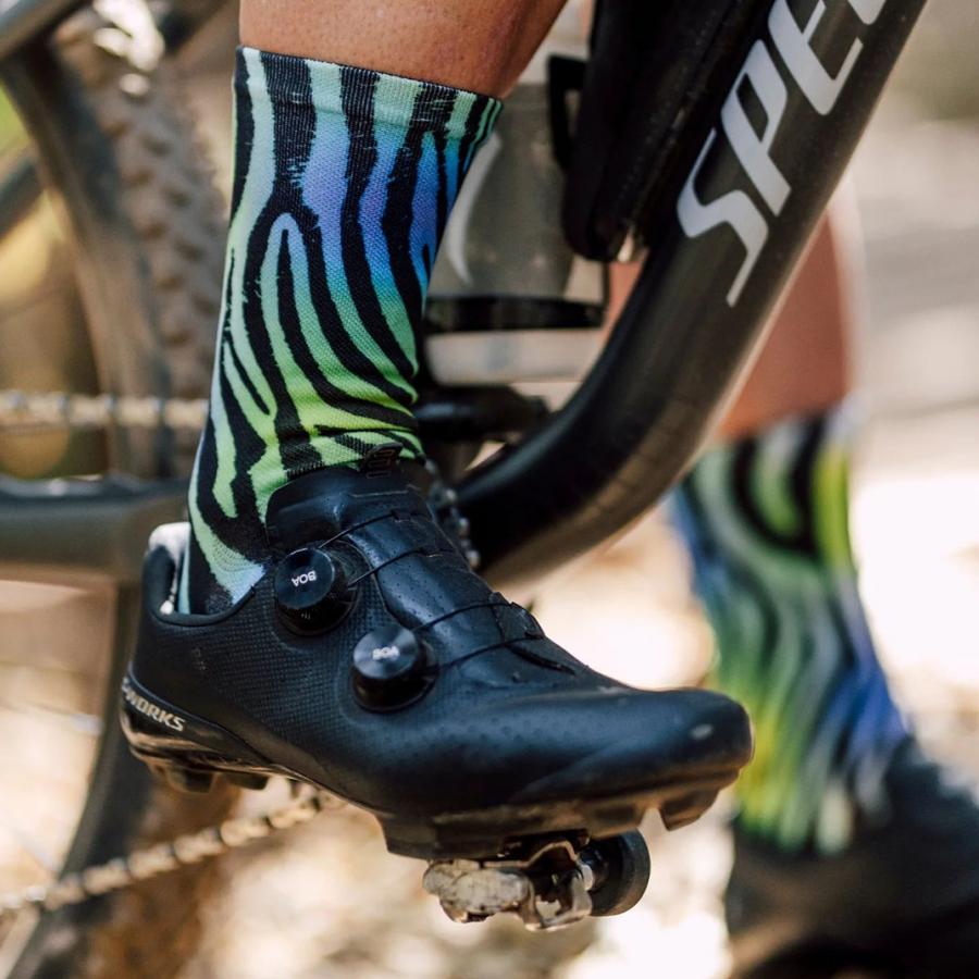 Sox Electric Zebra Green Casual Crew Socks - D Byk Store