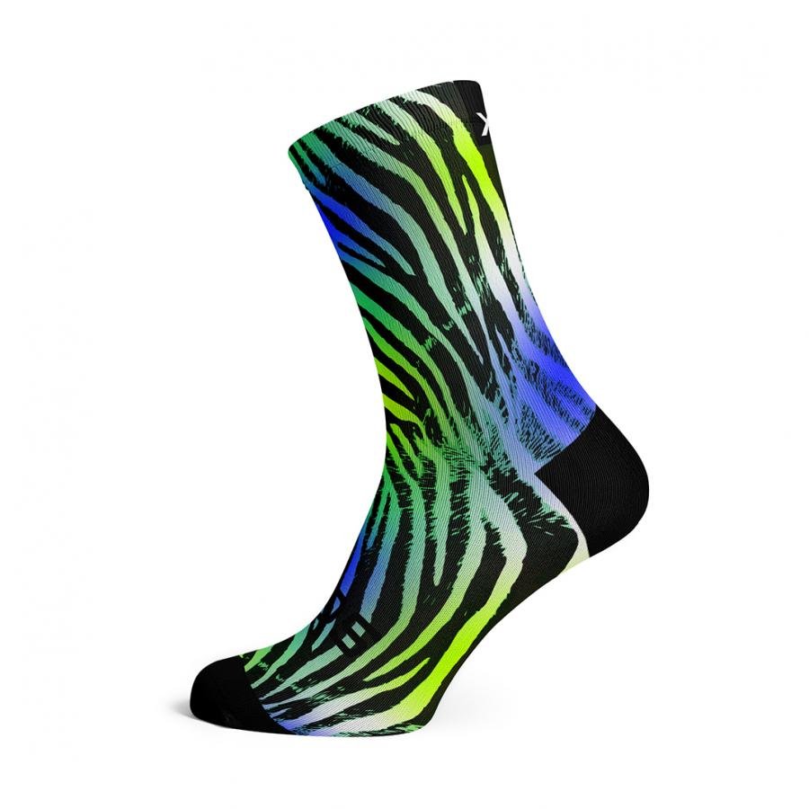 Sox Electric Zebra Green Casual Crew Socks - D Byk Store