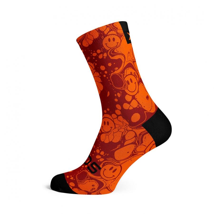 Sox Neon Slide Orange Casual Crew Socks - D Byk Store