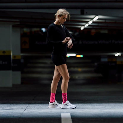 Sox Neon Slide Pink Casual Crew Socks - D Byk Store