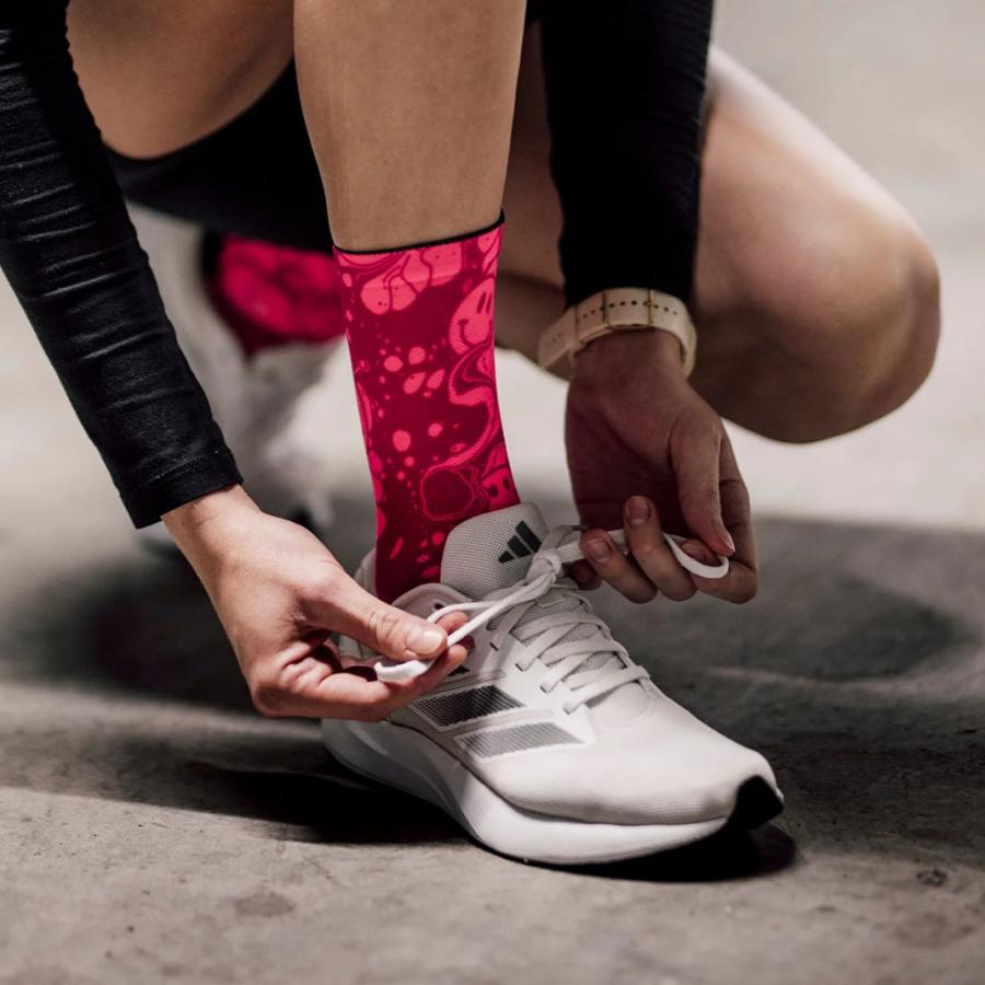 Sox Neon Slide Pink Casual Crew Socks - D Byk Store
