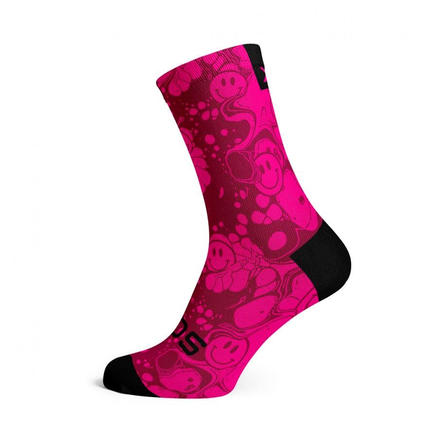 Sox Neon Slide Pink Casual Crew Socks - D Byk Store