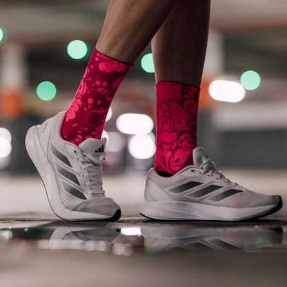Sox Neon Slide Pink Casual Crew Socks - D Byk Store