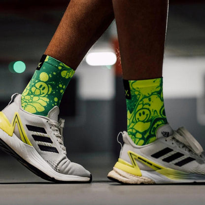 Sox Neon Slide Yellow Casual Crew Socks - D Byk Store
