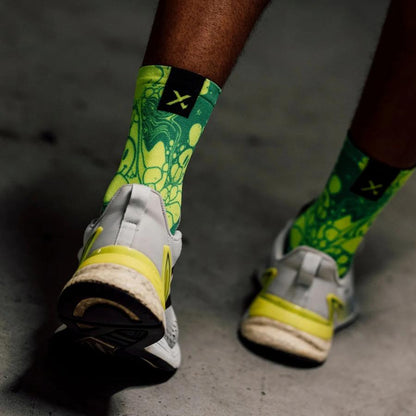 Sox Neon Slide Yellow Casual Crew Socks - D Byk Store