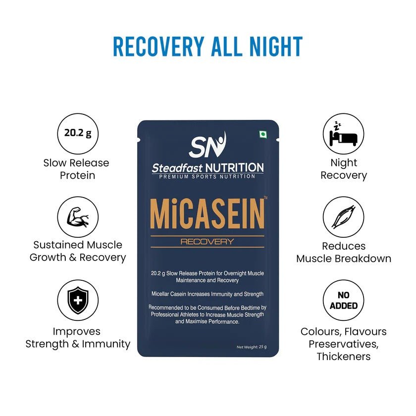 Steadfast Nutrition MiCASEIN – Night Recovery Protein (25g Sachet) - D Byk Store