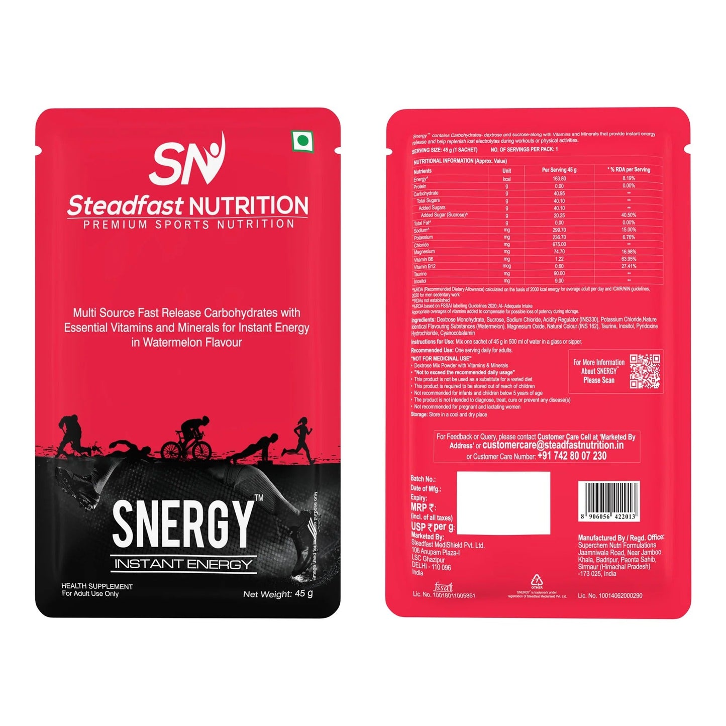 Steadfast Nutrition Snergy | Instant Energy Drink | Watermelon - D Byk Store