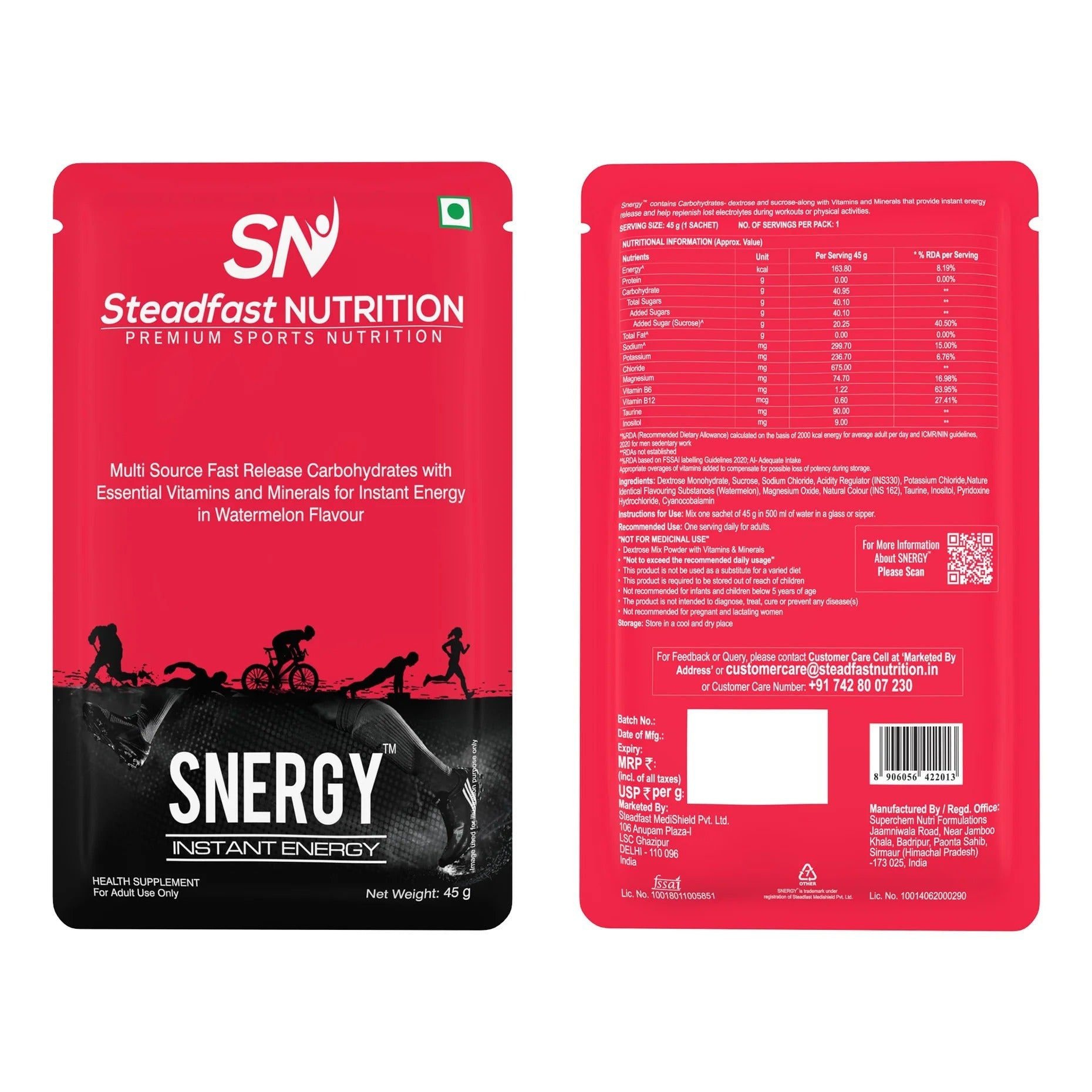 Steadfast Nutrition Snergy | Instant Energy Drink | Watermelon - D Byk Store