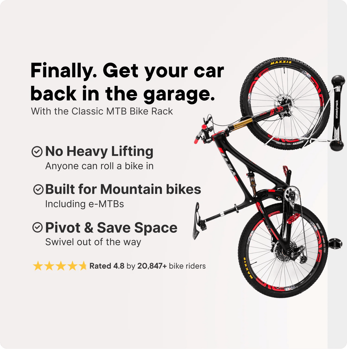 Steadyrack Wall Mount Bike Rack | Classic MTB Rack - D Byk Store