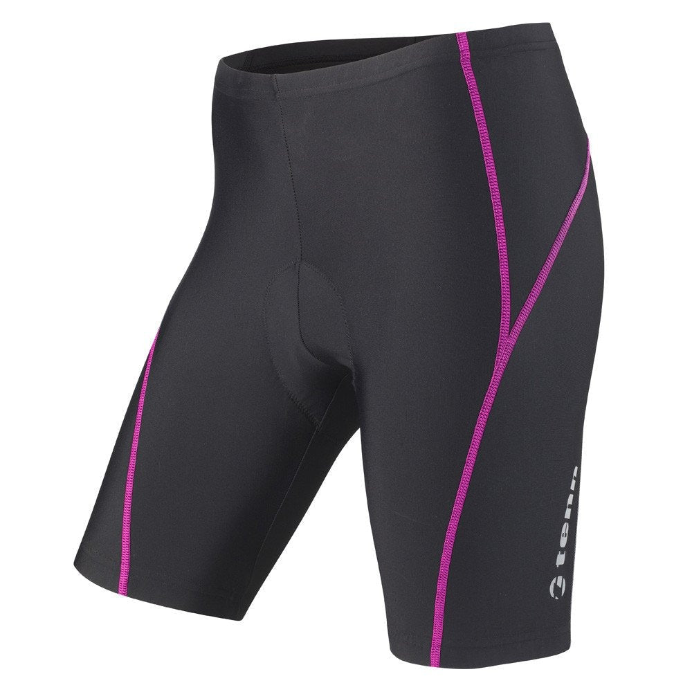 Tenn - Outdoors Women's 8 Panel Professional Viper with Pad Cycling Shorts - Black / Pink - D Byk Store