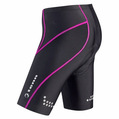 Tenn - Outdoors Women's 8 Panel Professional Viper with Pad Cycling Shorts - Black / Pink - D Byk Store