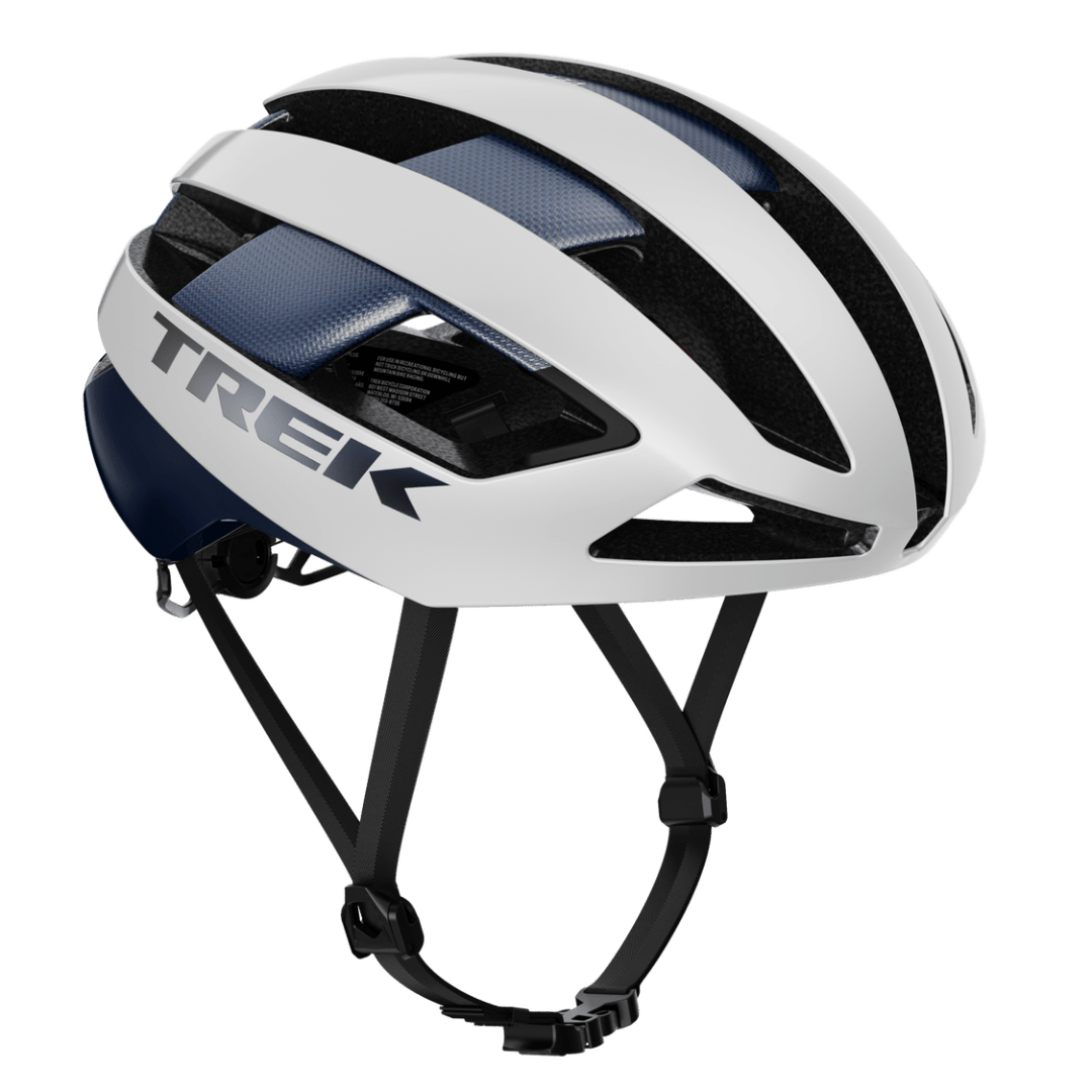 Trek Velocis Mips Road Bike Helmet - Crystal White/Nautical Navy (Gloss) - D Byk Store