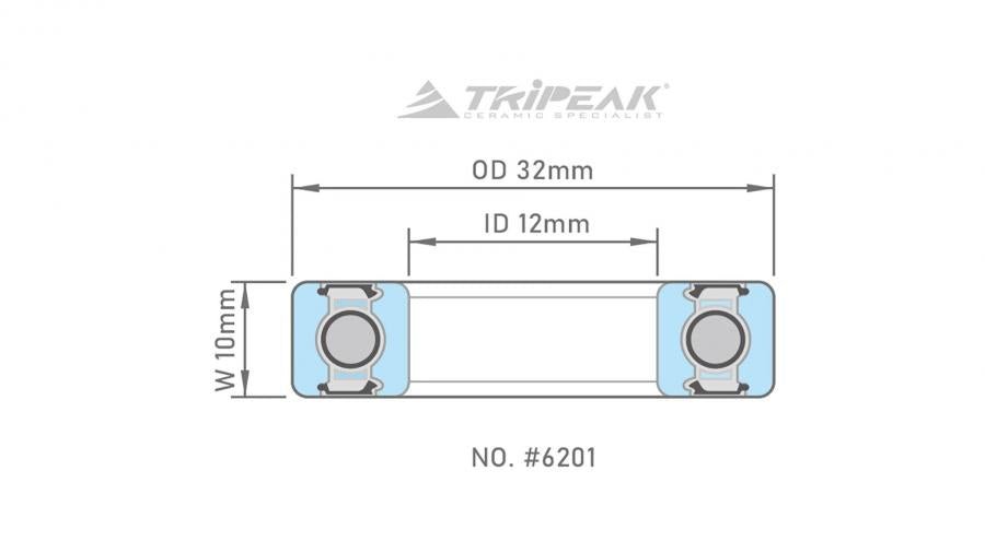 Tripeak #6201 High Precision Steel Bearing (ABEC3)(12x32x10mm) - D Byk Store