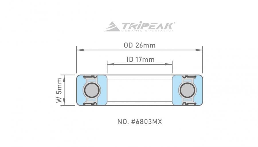 Tripeak #6803 Full Steel Ball Bearing (MAX Series)(17x26x5mm) - D Byk Store