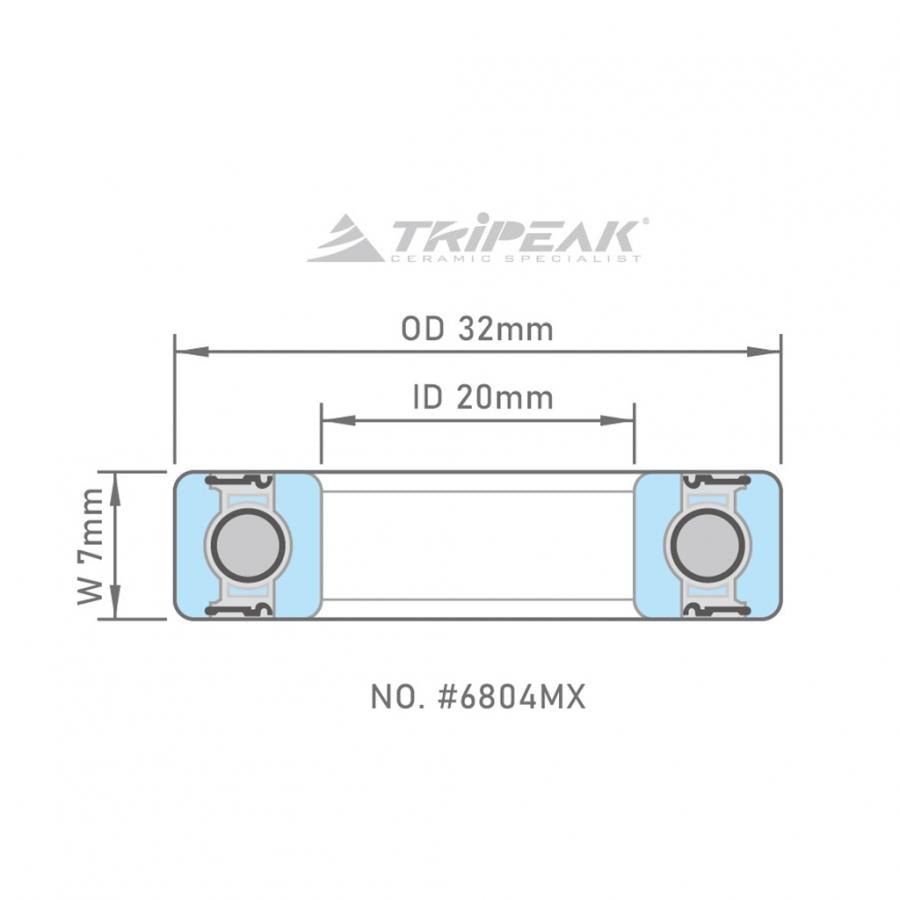 Tripeak #6804 Full Steel Ball Bearing (MAX Series)(20x32x7mm) - D Byk Store