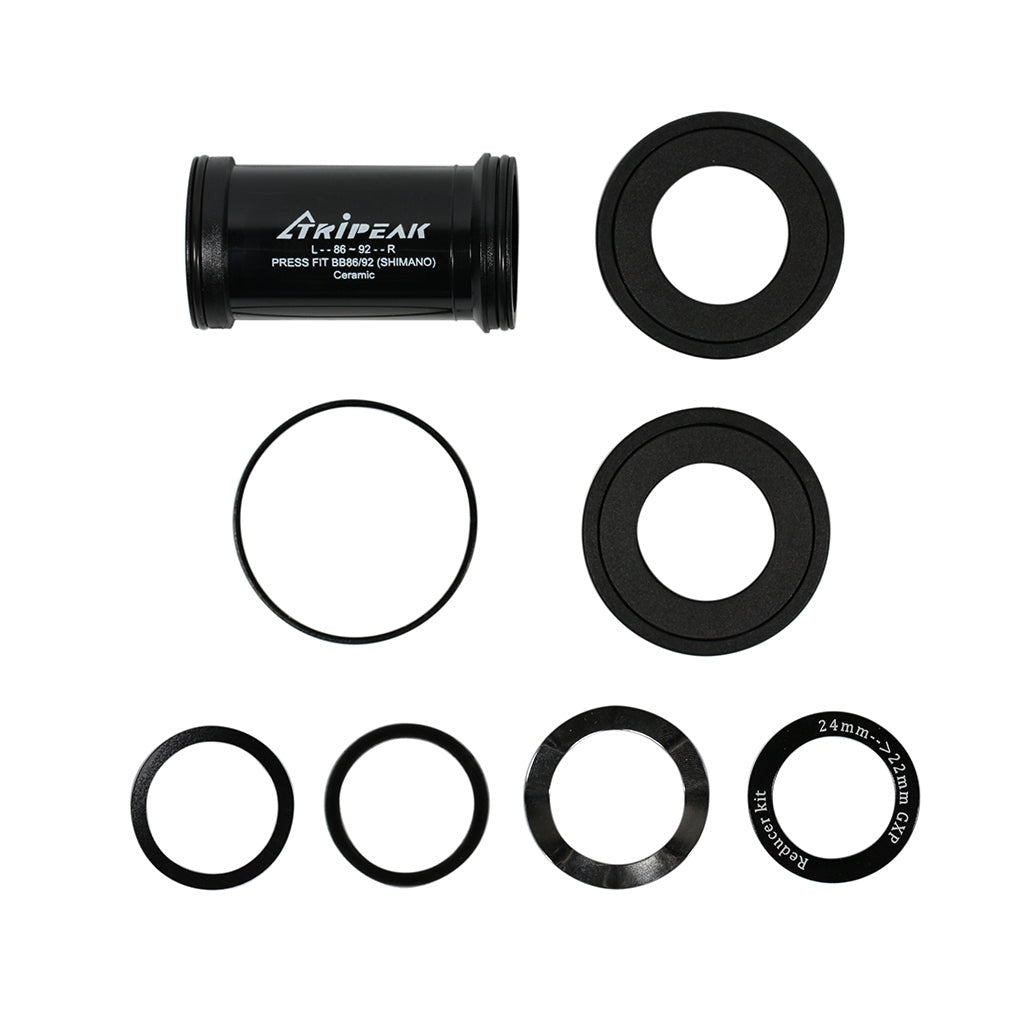 Tripeak BB86 Pressfit Bottom Bracket - Ceramic - Shimano (86 - 92mm) - Black - D Byk Store