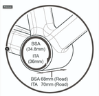 Tripeak Bottom Bracket Shimano HT Compatible, Cermaic Bearing, BSA 1.37", Road, Colour Black - D Byk Store
