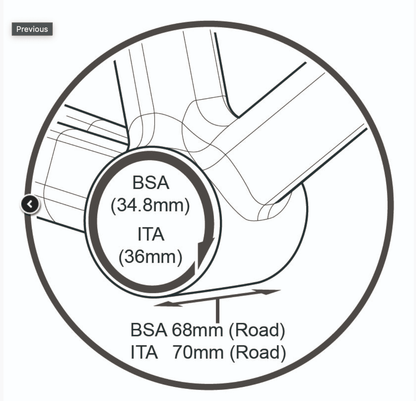 Tripeak Bottom Bracket Shimano HT Compatible, Cermaic Bearing, BSA 1.37", Road, Colour Black - D Byk Store
